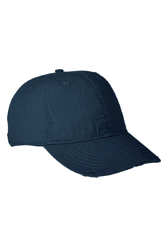 Mens hats for HIIT workouts-Adams Mens Distressed Adjustable Hat - Navy Blue