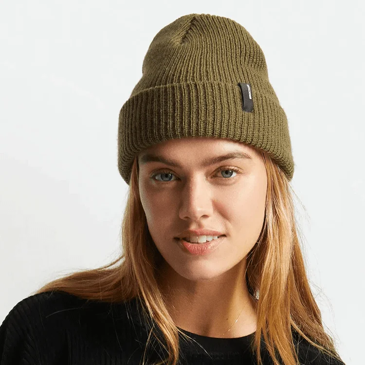 Beanies & Headbands for Long Hair-Brixton Heist Beanie - Military Olive