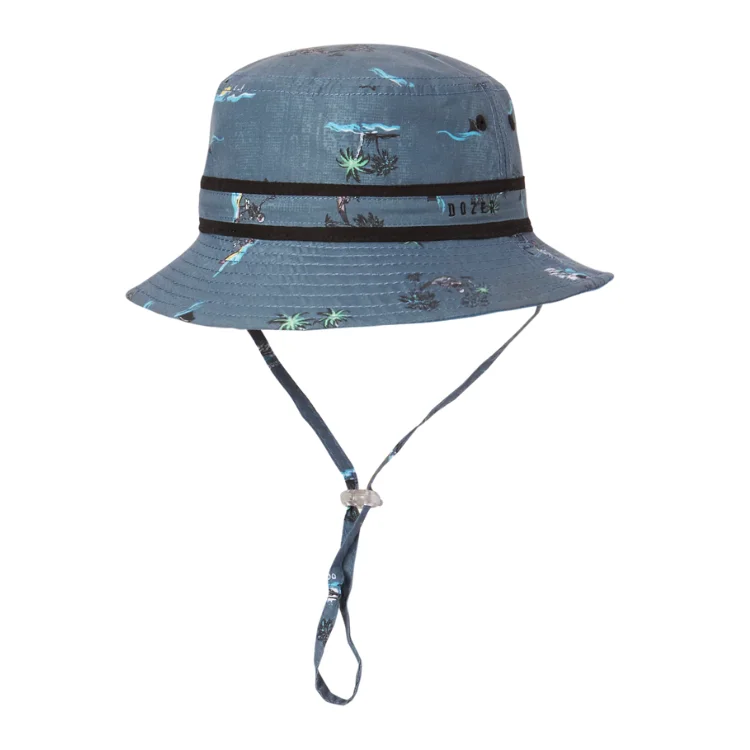 bucket hats for cool, casual beach day fashion-Dozer Boys Bucket Bare Bones - Blue