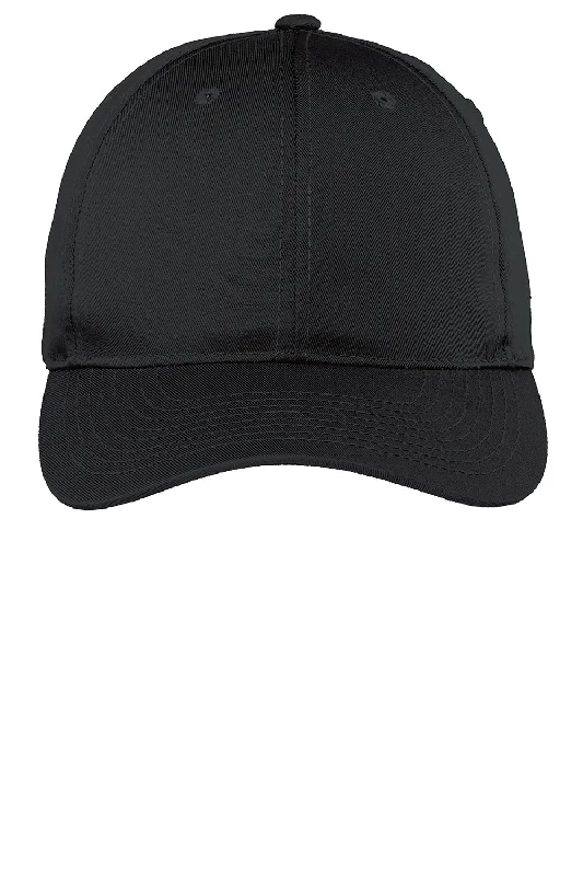 Mens hats for trail workouts-Port Authority Mens Fine Twill Adjustable Hat - Black