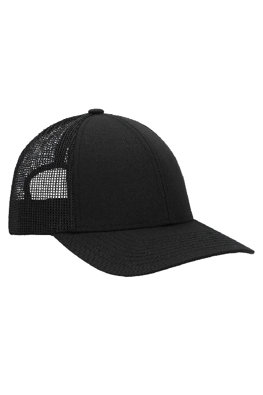 Mens hats with cozy texture-Pacific Headwear Mens Low Pro Mesh Adjustable Trucker Hat - Black