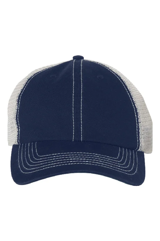 Mens hats for chilly nights-47 Brand Mens Trawler Snapback Hat - Navy Blue/Stone