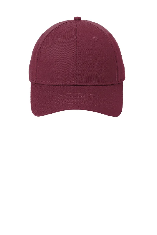 Mens hats for trendy outfits-Port & Company Mens Twill Adjustable Hat - Maroon