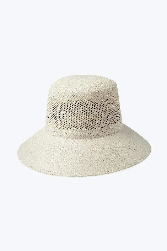 bucket hats for stylish sun protection accessories-Lopez Panama Straw Bucket Hat - Panama White