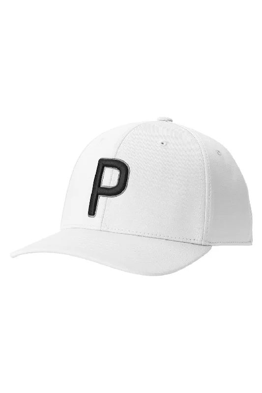 Mens hats with timeless designs-Puma Mens Moisture Wicking P Snapback Hat - Bright White