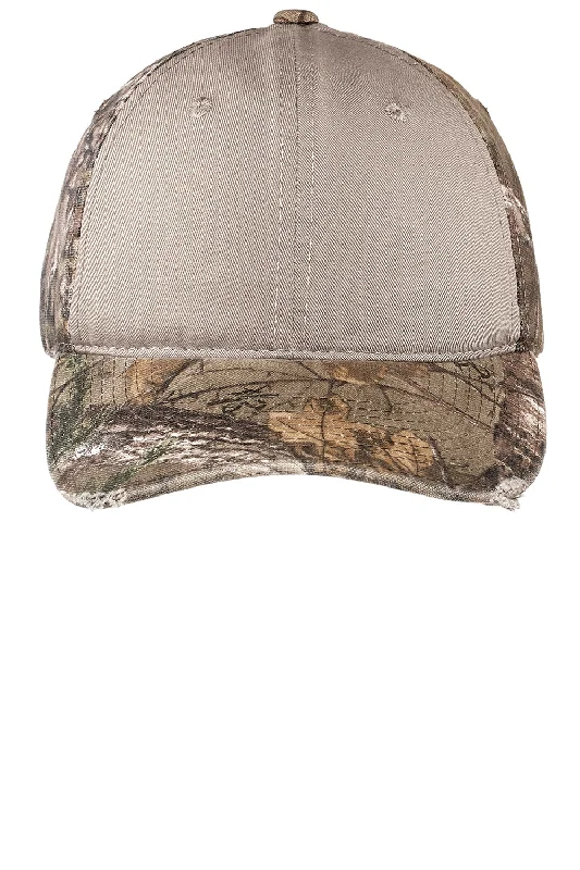 Mens hats for mild evenings-Port Authority Mens Camo Hat - Realtree Xtra/Khaki