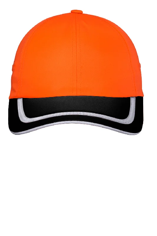 Mens hats for bootcamp-Port Authority Mens Enhanced Visibility Adjustable Hat - Safety Orange/Black