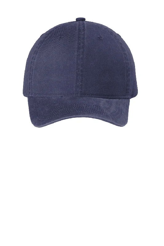 Mens hats for sunny days-Port Authority Mens Beach Wash Adjustable Hat - Denim Blue