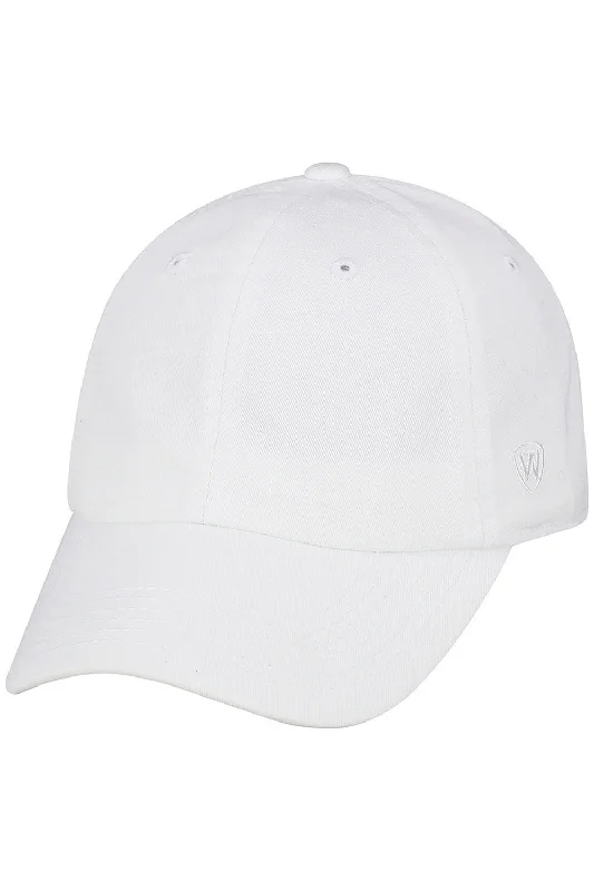 Mens hats with solid build-J America Mens Adjustable Crew Hat - White