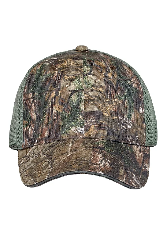 Mens hats for gym sessions-Port Authority Mens Camouflage Mesh Back Hat - Realtree Xtra/Green