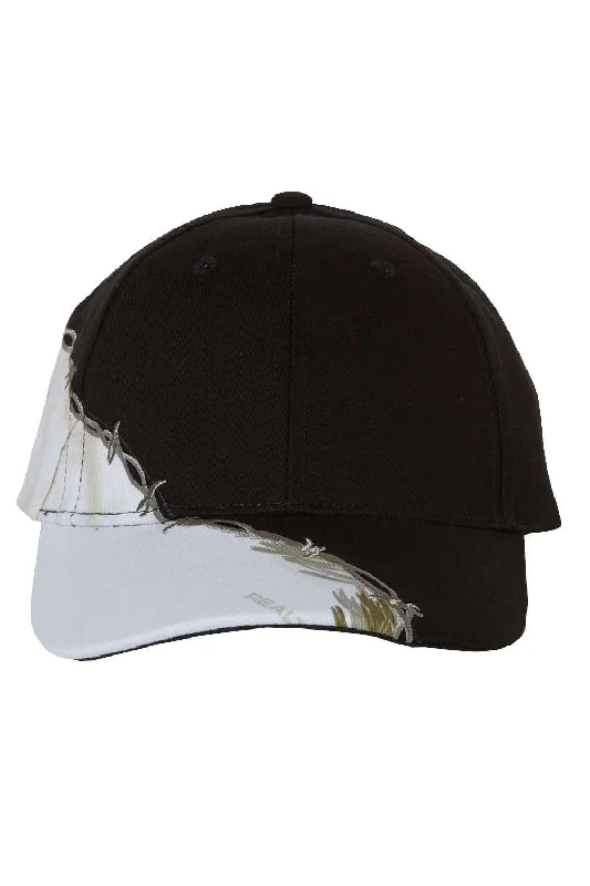 Mens hats for winter hikes-Kati Mens Camo w/ Barbed Wire Adjustable Hat - White/Black