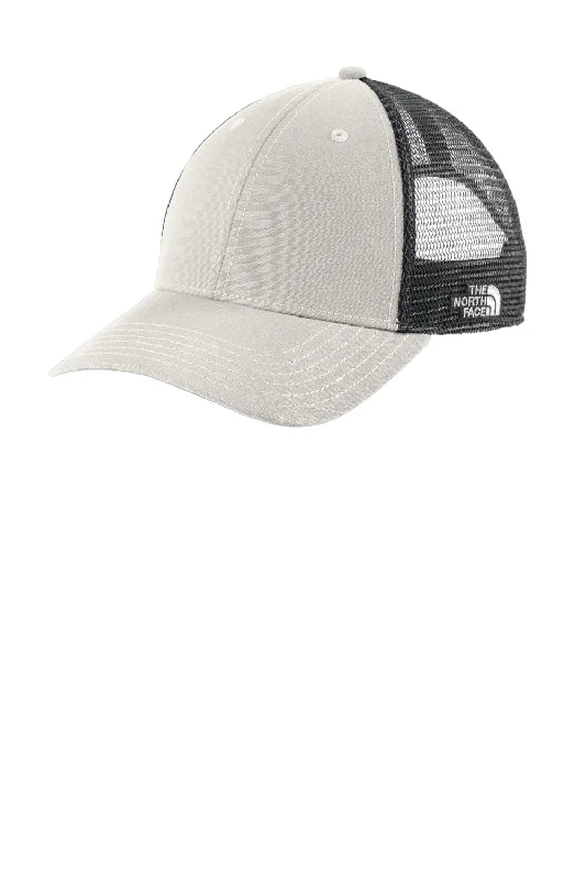 Mens hats with bold patterns-The North Face Mens Ultimate Adjustable Trucker Hat - Vintage White/Asphalt Grey