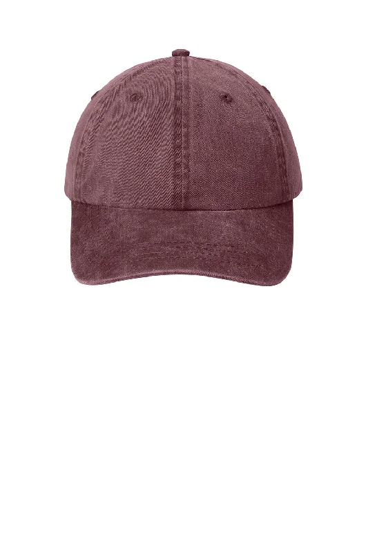 Mens hats for snowy evenings-Port & Company Mens Adjustable Hat - Maroon