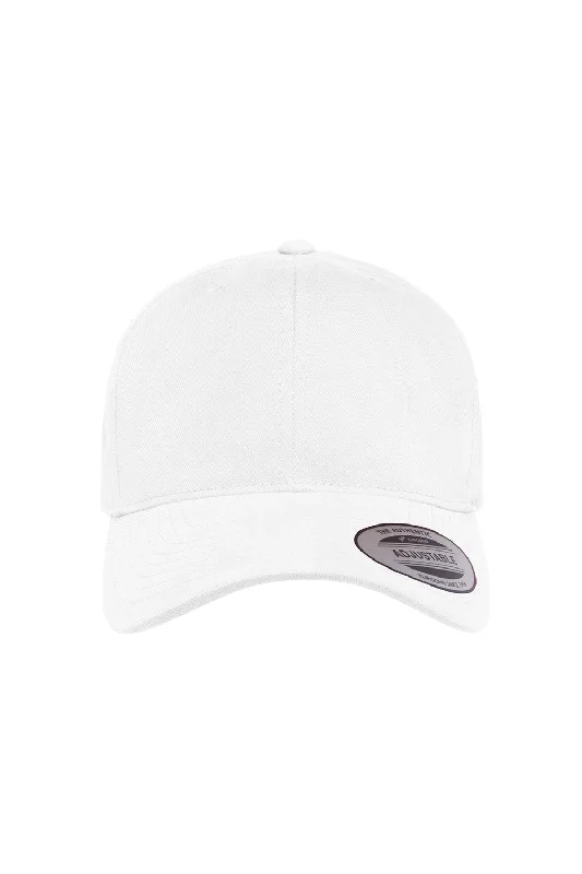 Mens hats for frosty days-Yupoong Mens Adjustable Hat - White