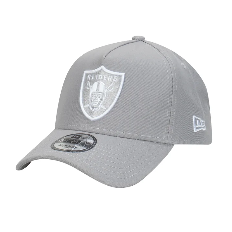 Beanies & Headbands with Thick Band-New Era Las Vegas Raiders 9FORTY A Frame - Grey/White