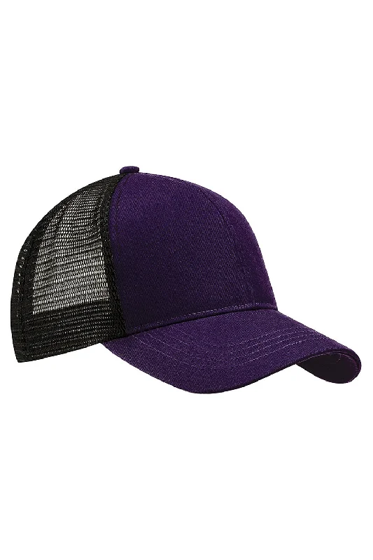 Mens hats for quick walks-Econscious Mens Adjustable Trucker Hat - Beetroot Purple/Black