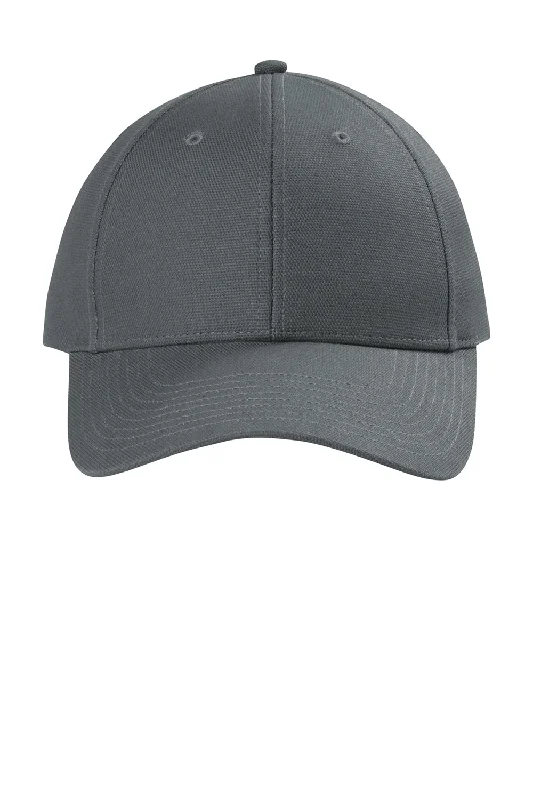 Mens hats with gentle texture-CornerStone Mens Moisture Wicking Canvas Adjustable Hat - Charcoal Grey