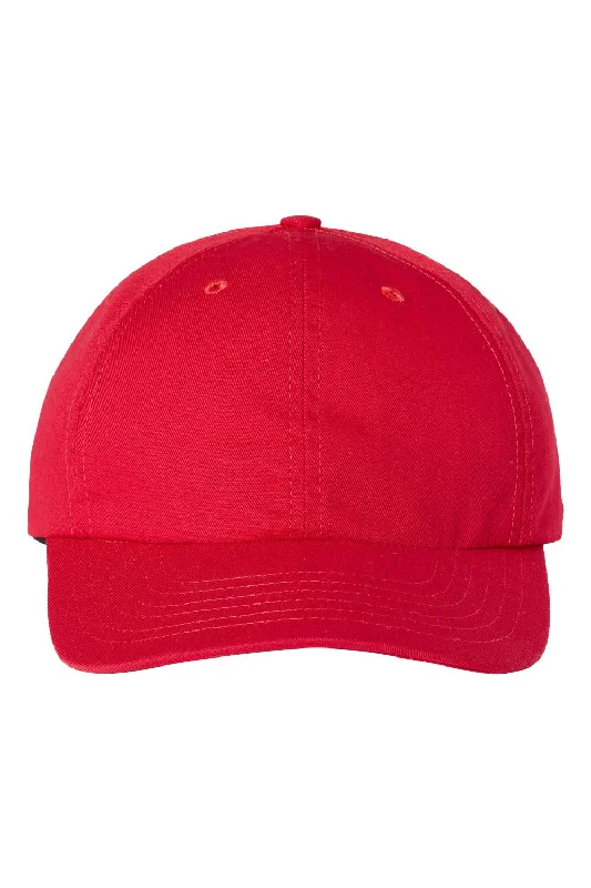 Mens hats for street style-Classic Caps Mens USA Made Snapback Dad Hat - Red