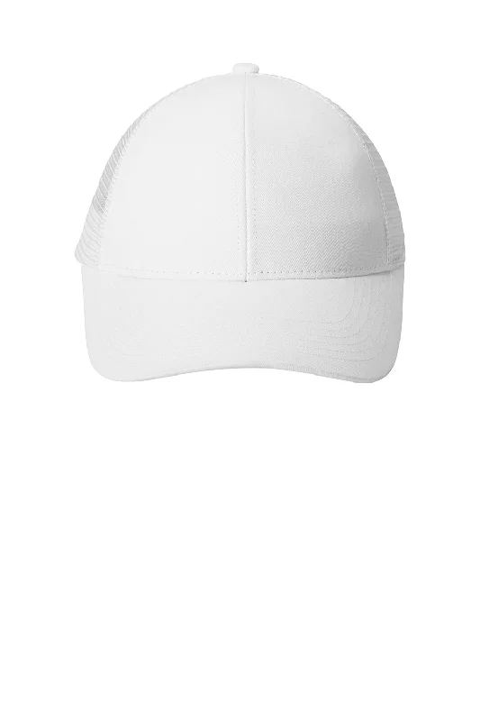 Mens hats for plus sizes-Port Authority Mens Adjustable Mesh Back Adjustable Hat - White