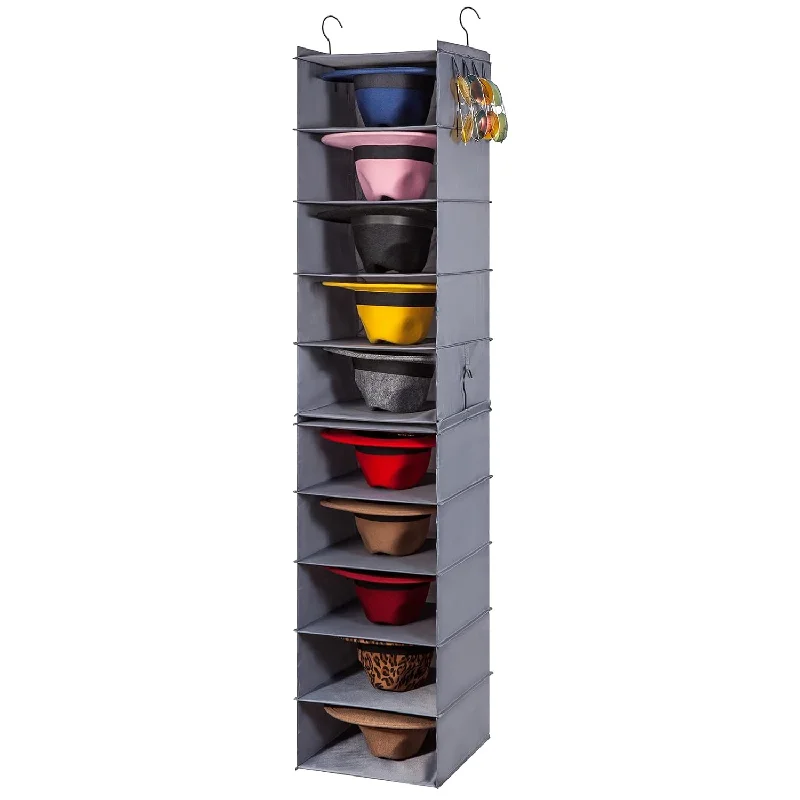 Sun hat for TikTok trends-Fedora Hat Rack For Closet, 10-Shelf Hat Organizer For Sun Hat Panama Hat, 2 Sep