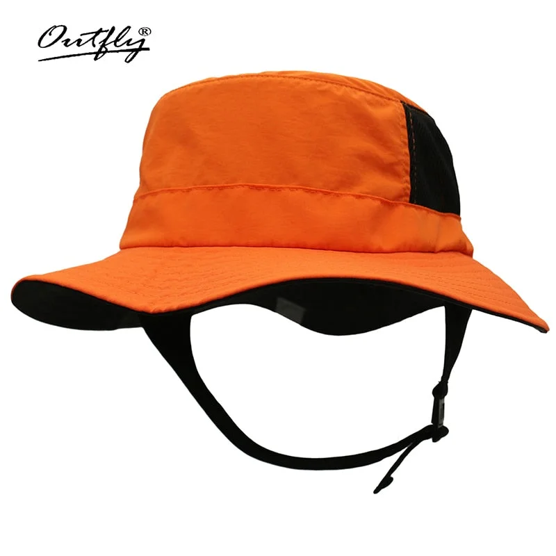 Sun hat for themed events-Beach Surf Cap Mesh Breathable Sun Hat UPF50+ Summer Outdoor Fishing Belt Chin Adjustable Bucket hat Water Sport Unisex