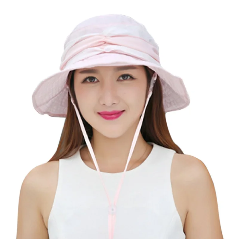 Sun hat for all vibes-Fakeface Women Hunting Hats 360 Degrees Anti-UV Foldable Wide Brim Visor Summer Sun Hat Cap Lightweight Breathable Hiking Camping Fishing Cycling Bucket Hat Topee UV50+ Pink