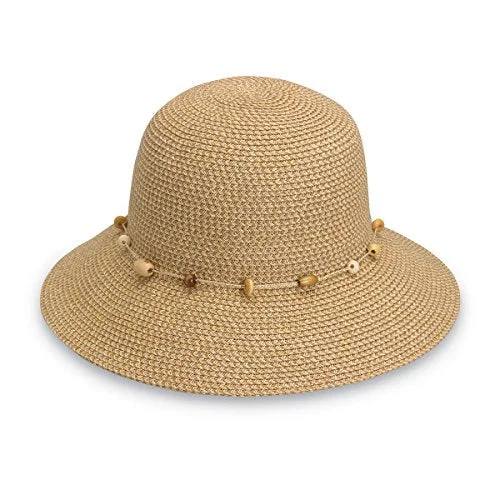 Sun hat for curly hair-Wallaroo Hat Company Women's Naomi Sun Hat - UPF 50+, Packable, Modern Style, Designed in Australia - Natural